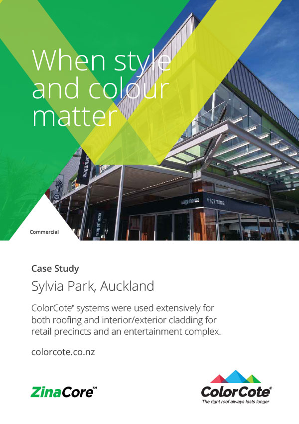 colorcote zinacore roofing sylvia park case study