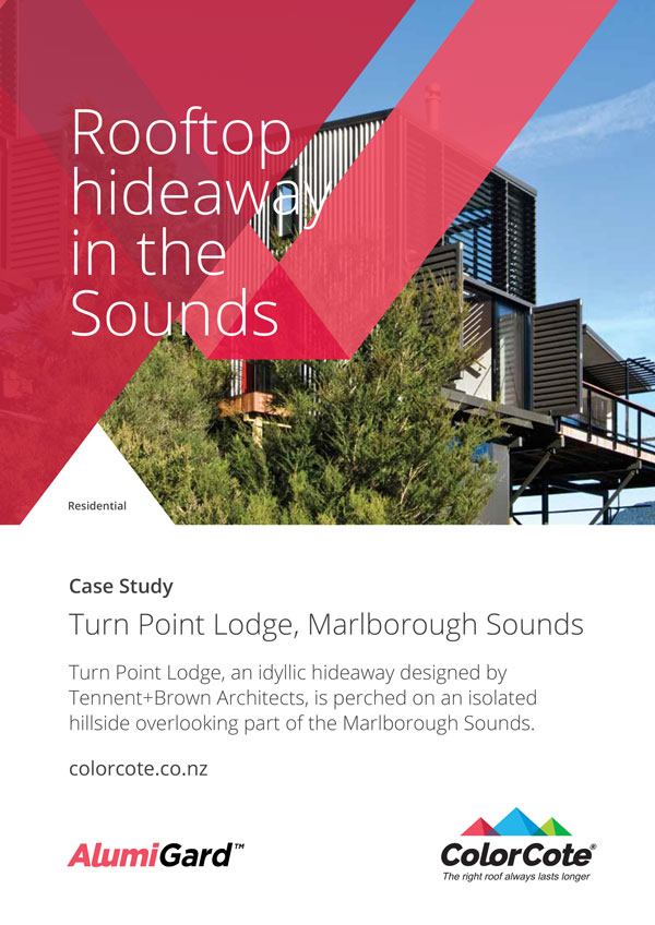 colorcote roofing case study marlborough sounds turn point lodge